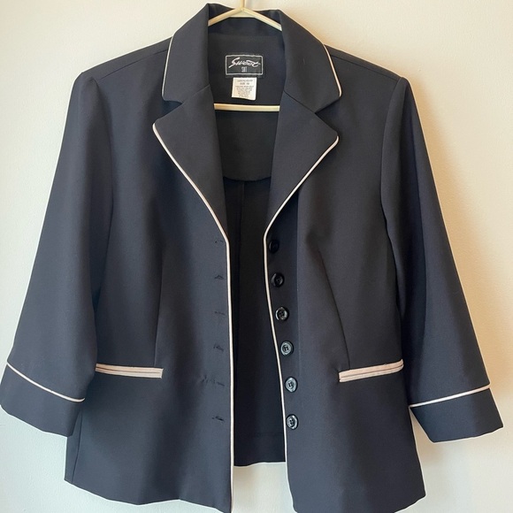 Lightweight vintage blazer neutral office business casual size 10 - Picture 8 of 12